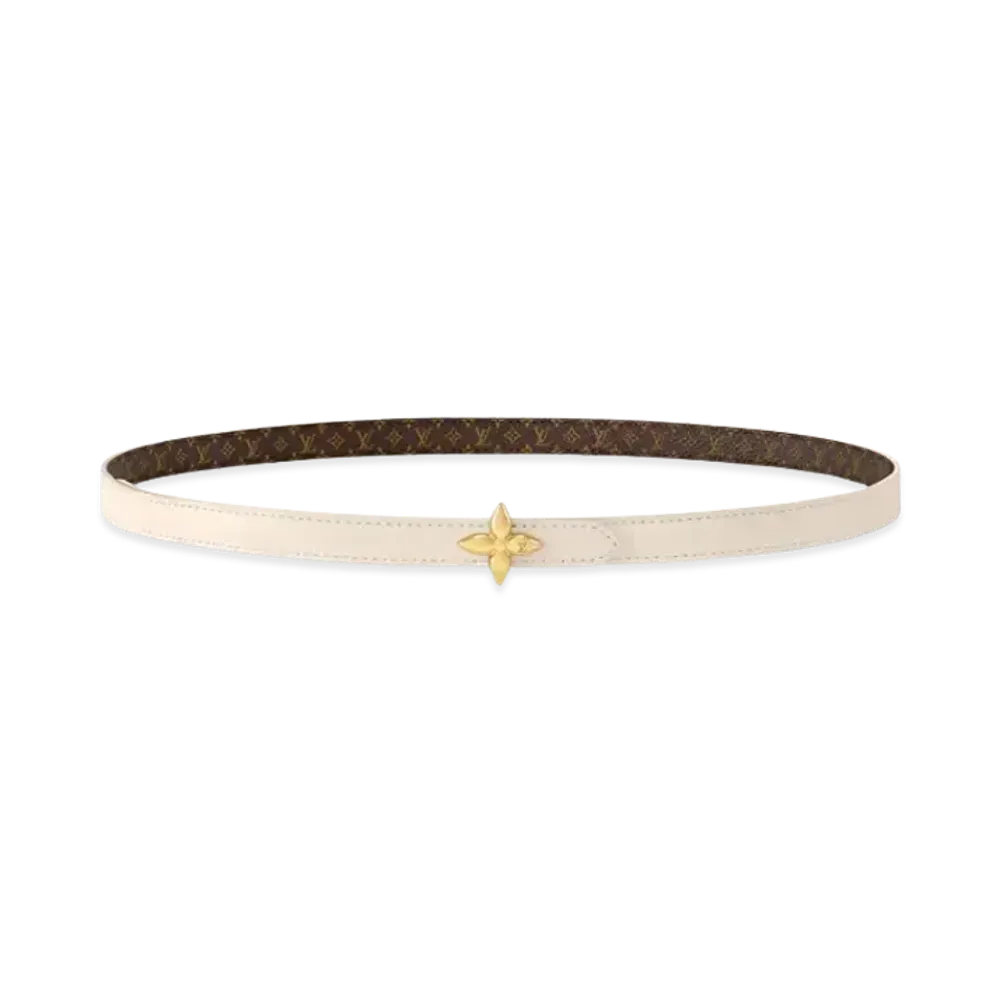 Louis Vuitton LV Mini Flowergram15mm Reversible Belt Monogram Canvas Monogram Flower "Quartz"