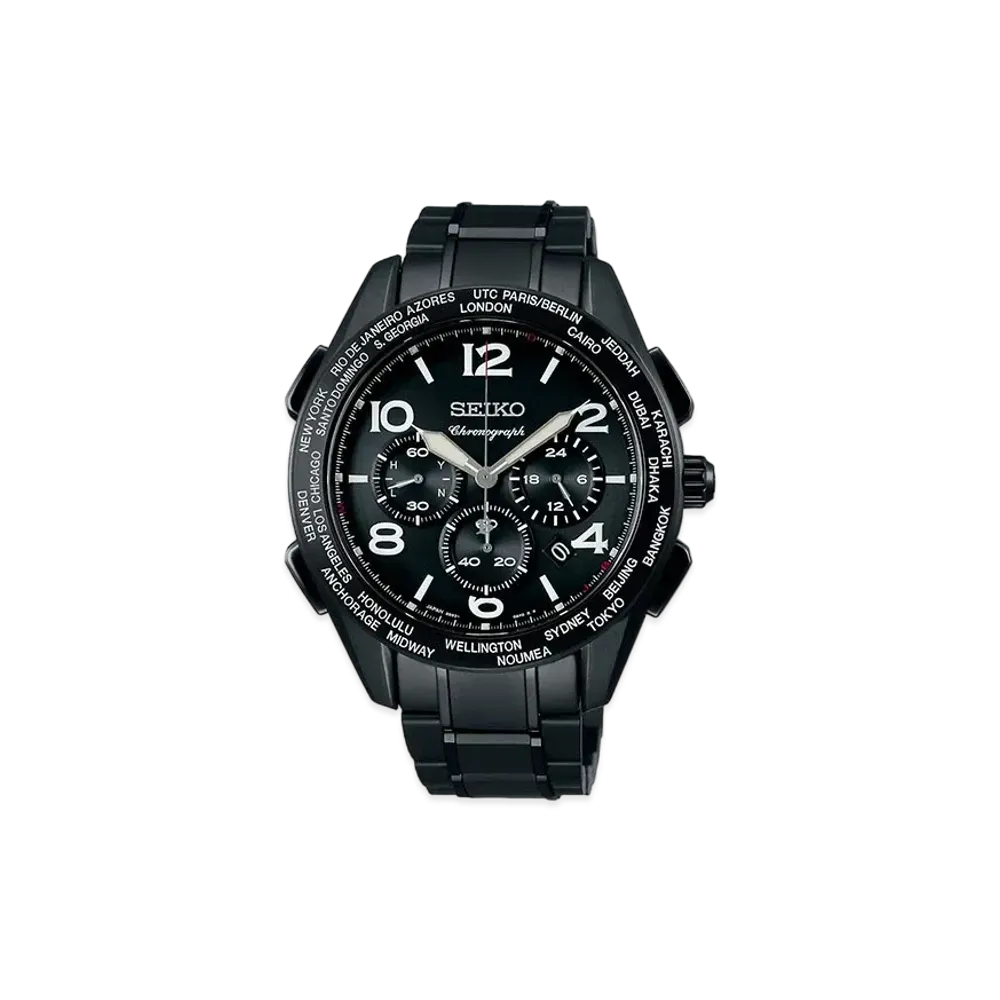 SEIKO Brightz World Time Chronograph Brightz 20th Anniversary Limited Model "Black" SAGA297
