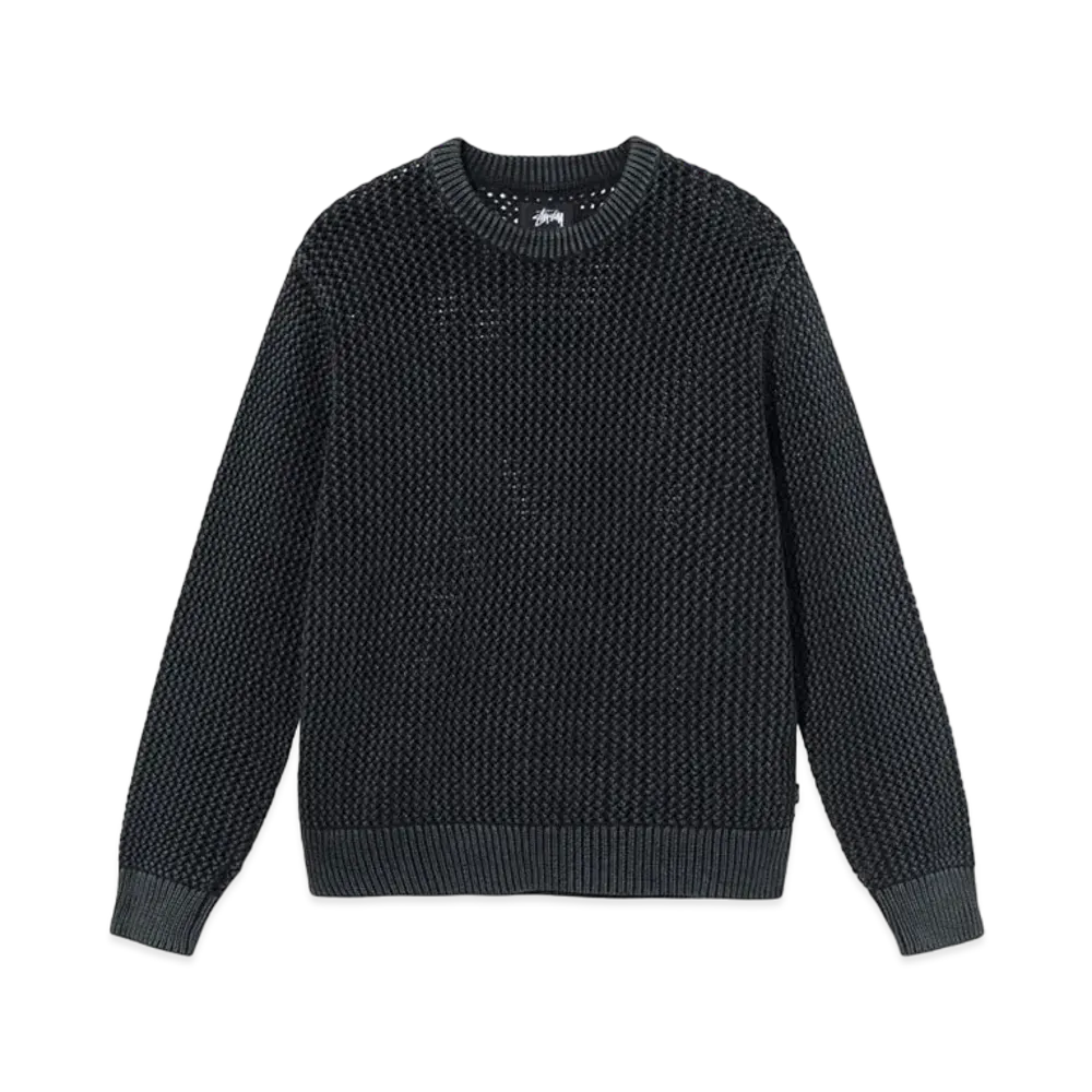 Stussy PIGMENT DYED LOOSE GAUGE SWEATER "Black"