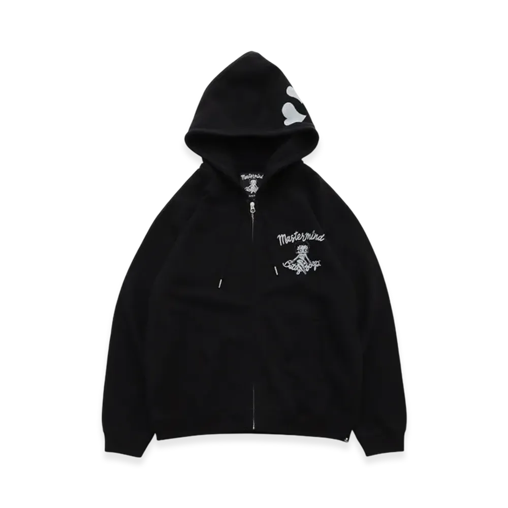 mastermind world x Betty Boop Boxy Zip-Up Hoodie "Monochrome"
