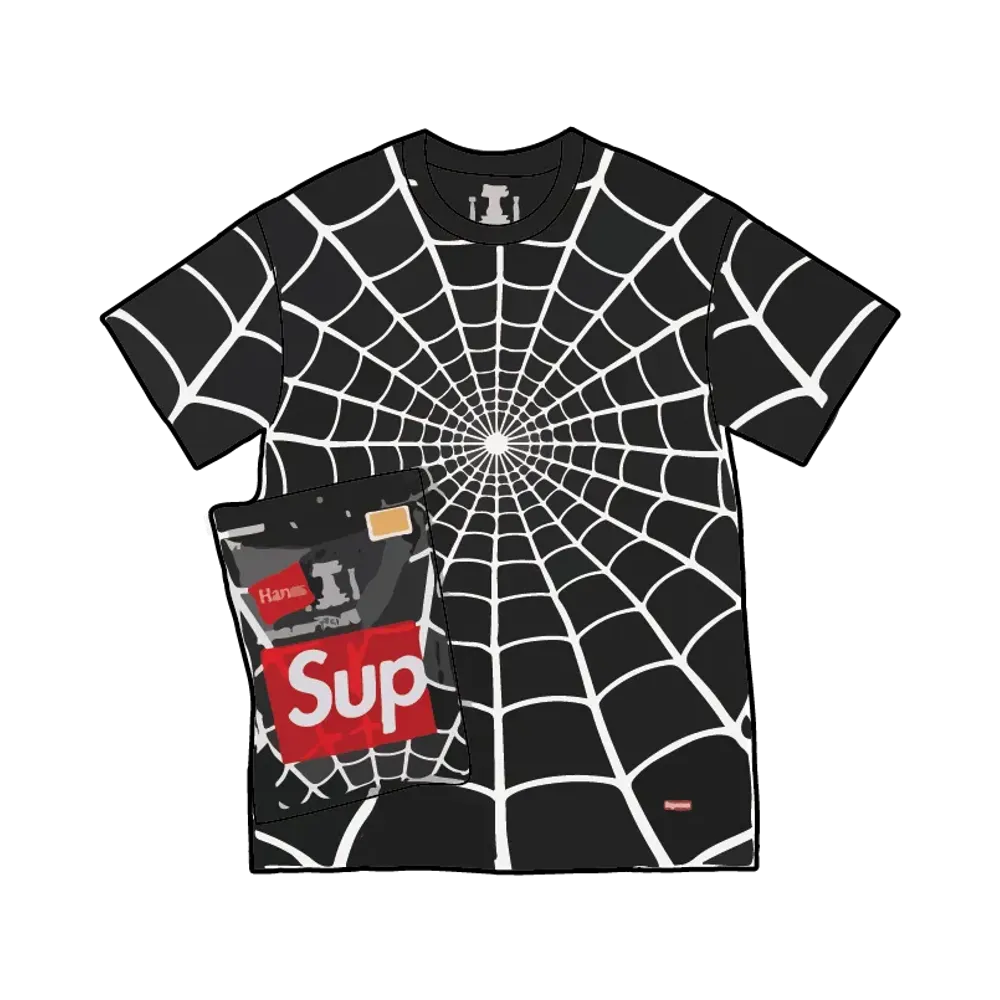 Supreme x Hanes Spider-Man Tagless Tees (2 Pack) "Black"