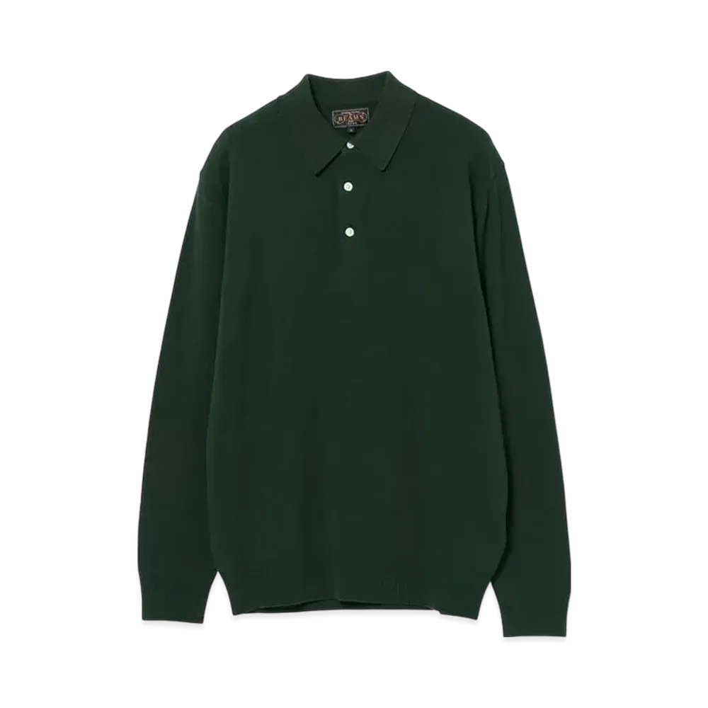 BEAMS Knit Polo 12G "Green"