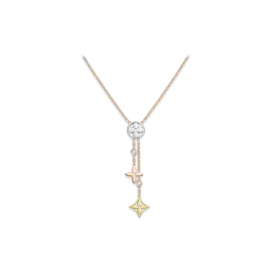 Louis Vuitton Idylle Blossom Y Pendant, 3 Golds and Diamonds