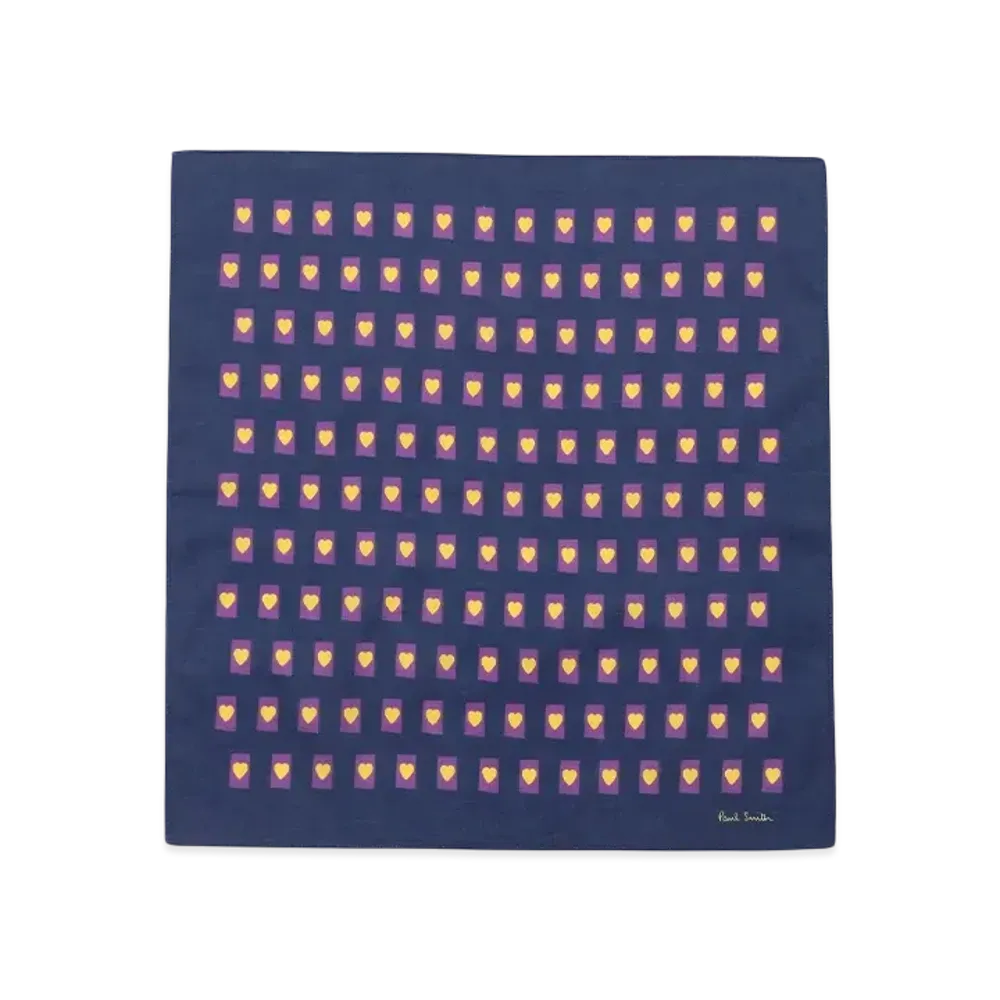 Paul Smith Heart Print Handkerchief "DarkPurple"