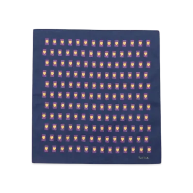 Paul Smith Heart Print Handkerchief "DarkPurple"