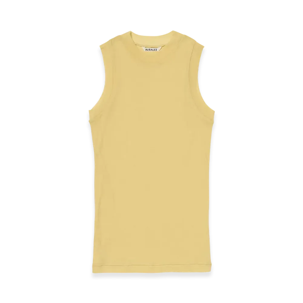 AURALEE Women's Super High Gauge Sheer Rib Tank Top "Mustard"