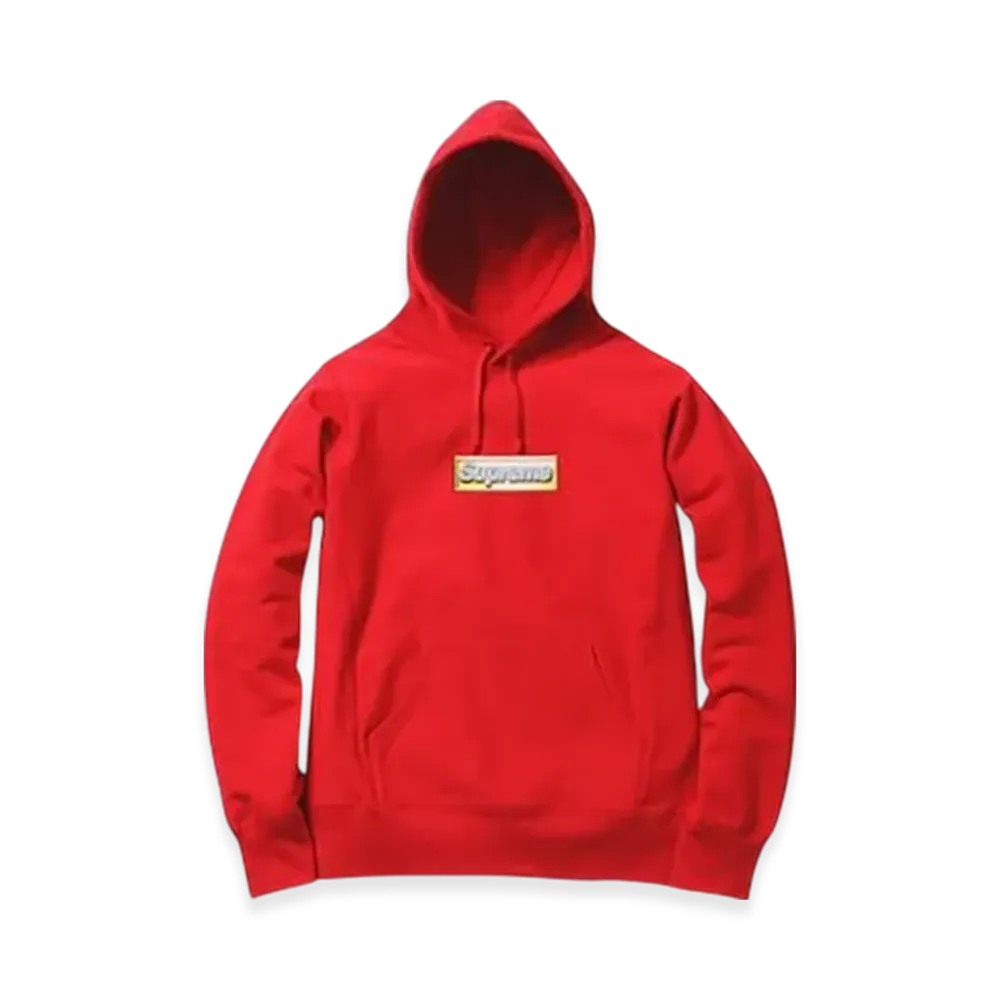 Supreme Bling Box Logo Hooded Sweatshirt (13SS) "Red"