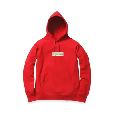 Supreme Bling Box Logo Hooded Sweatshirt (13SS) "Red"