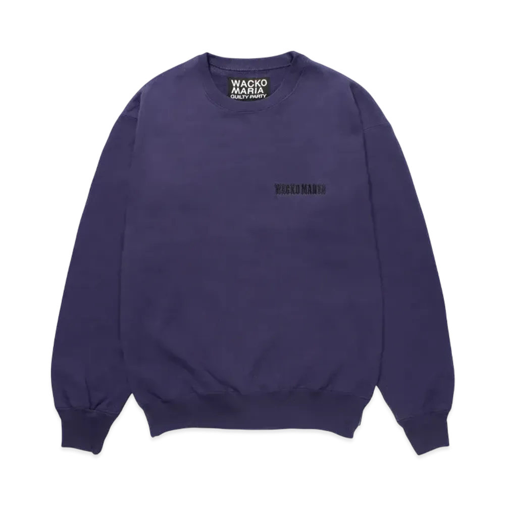 WACKO MARIA Heavy Weight Crew Neck Sweat Shirt "Purple"