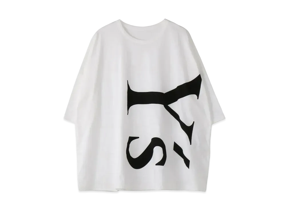 Yohji Yamamoto Y's 30/- PS Y's LOGO PIGMENT PRINT SIDE GUSSET PO "White"