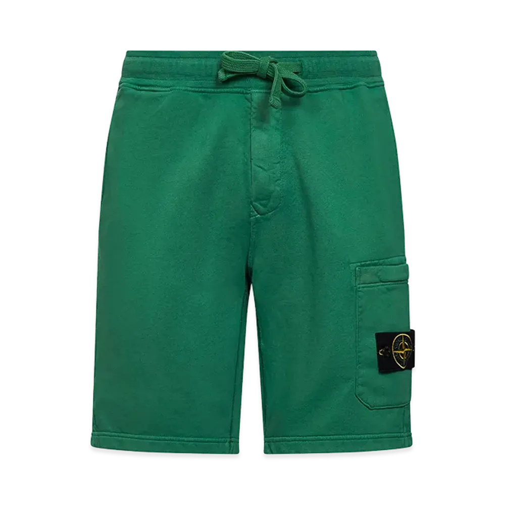 Stone Island Organic Cotton Fleece Bermuda Shorts "Green"