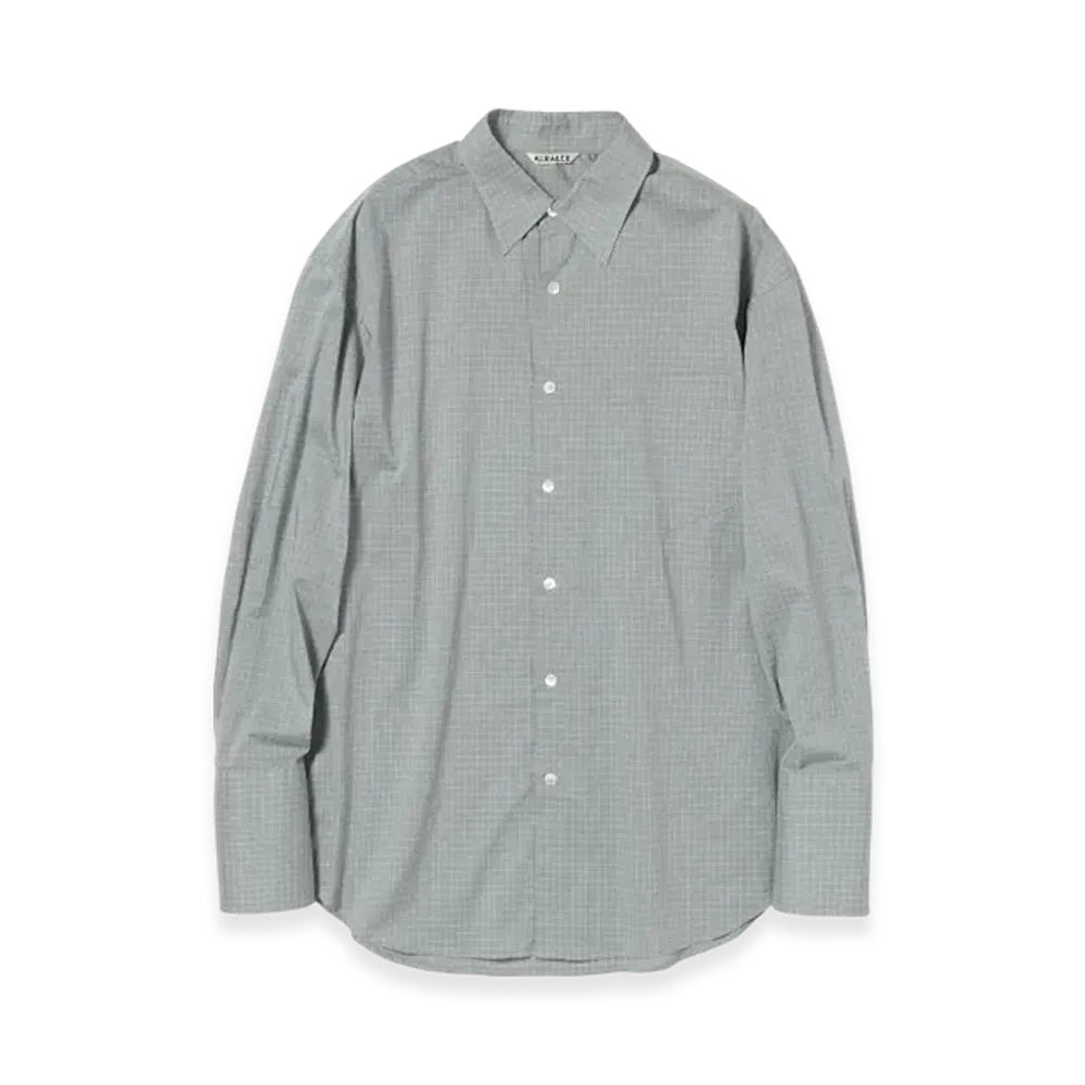 AURALEE Washed Finx Typewriter Check Shirt "Grey Check"