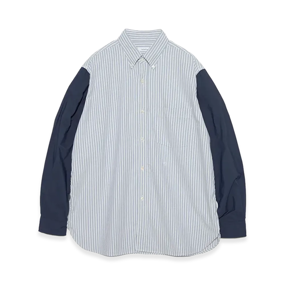 nanamica Button Down Stripe Storm Shirt "Navy"