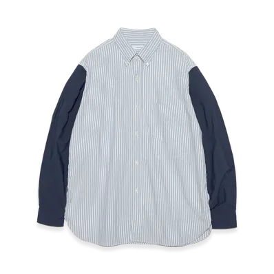 nanamica Button Down Stripe Storm Shirt "Navy"