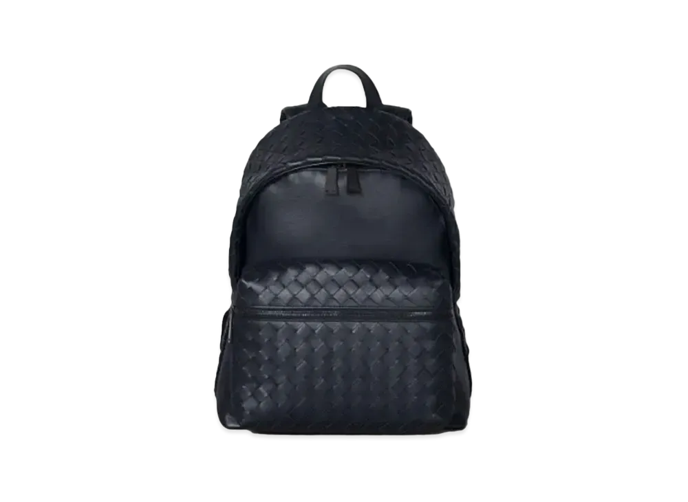 Bottega Veneta Medium Intrecciato Woven VN Leather Backpack "Midnight Blue"
