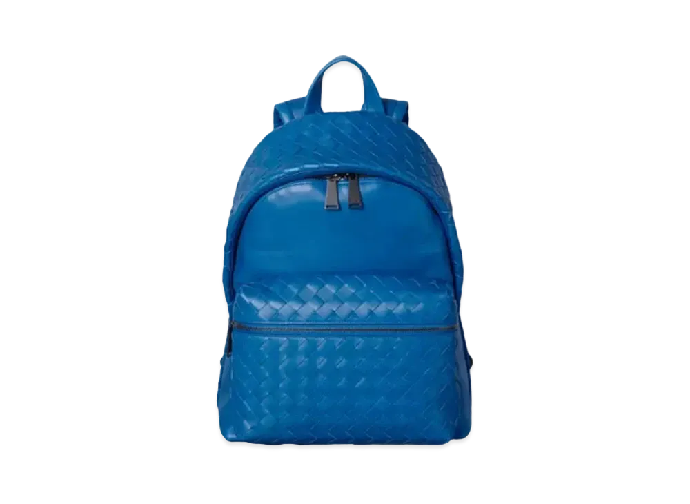 Bottega Veneta Intrecciato Backpack "Blue"