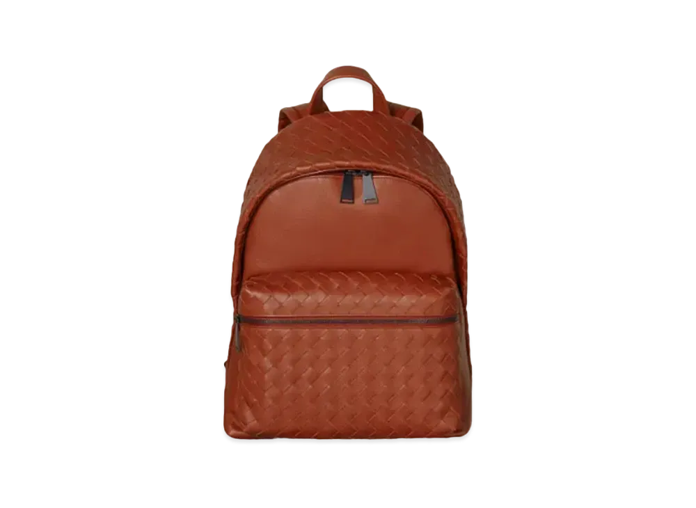 Bottega Veneta Medium Intrecciato Woven VN Leather Backpack "Rust"