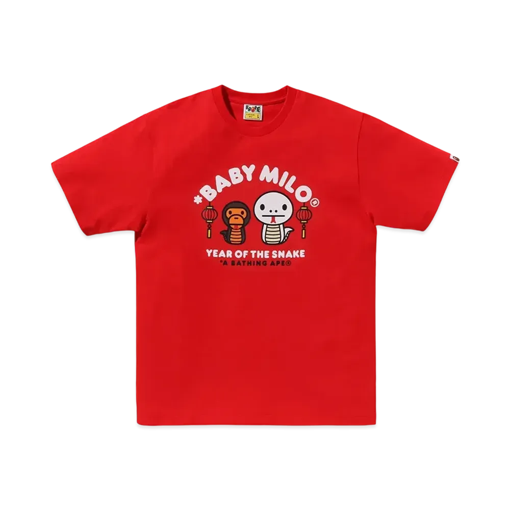 A BATHING APE Year Of The Snake Baby Milo Mens Tee "Red"