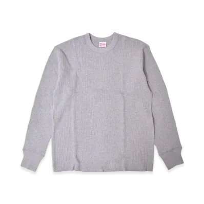 Healthknit Thermal King Crew Neck Long Sleeve T-Shirt "Heather Gray"