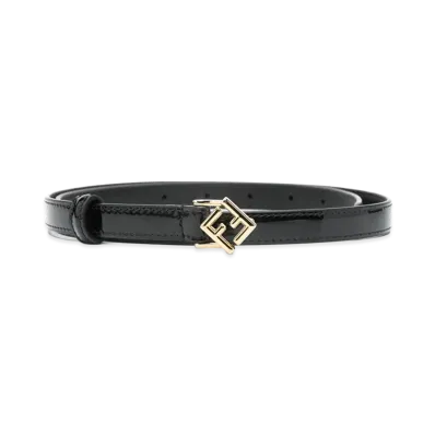 FENDI Women's FF Diamonds Patent Leather Belt "Black"