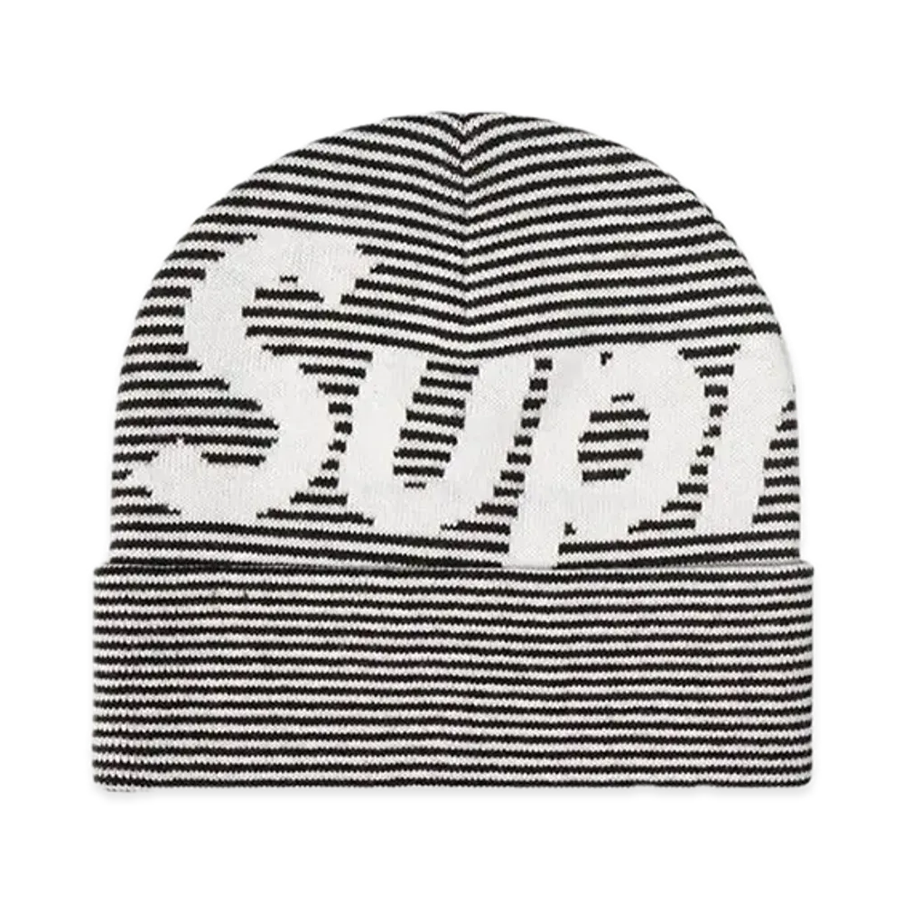 Supreme Big Logo Beanie "Black Stripe" (22FW)