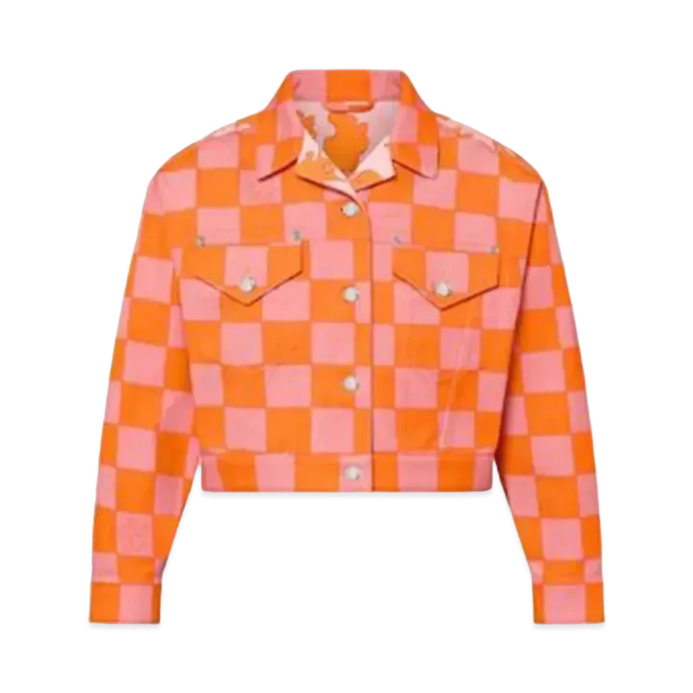 Louis Vuitton Bouquet Damier Denim Jacket "Rose Clair"