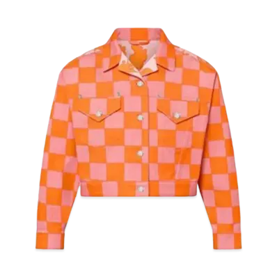 Louis Vuitton Bouquet Damier Denim Jacket "Rose Clair"