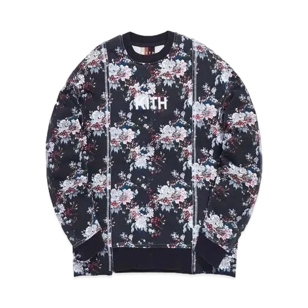 Kith Floral Panel Crewneck "Navy Multi"