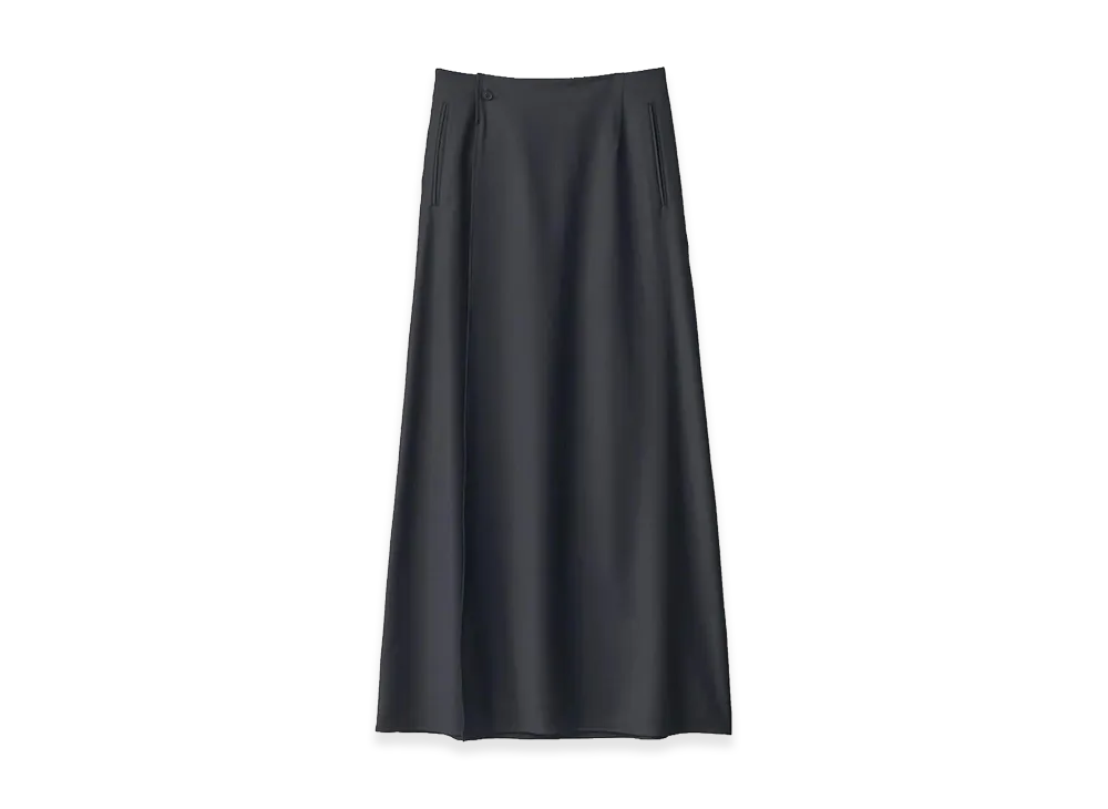 ssstein Women's Wool Silk Wrap Skirt "Black"