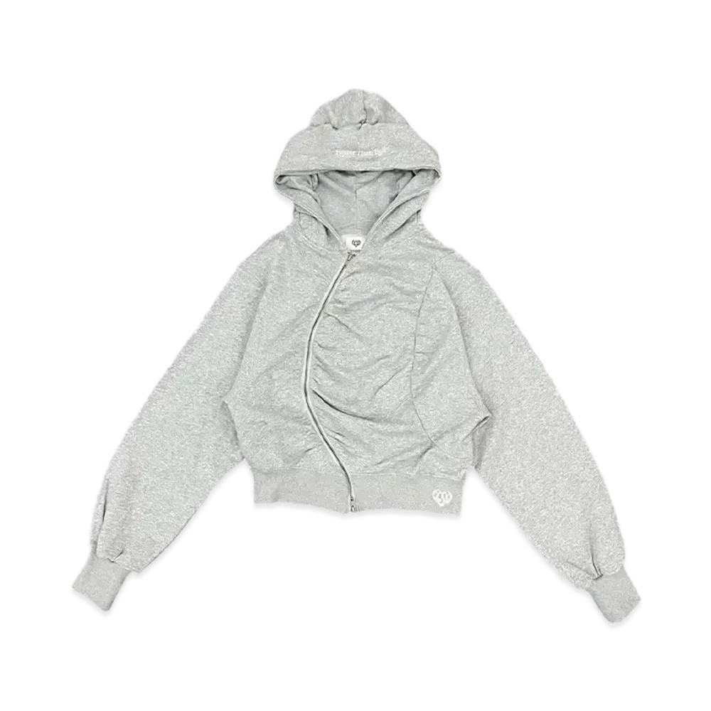 HTH curve zip hoodie "GRAY"