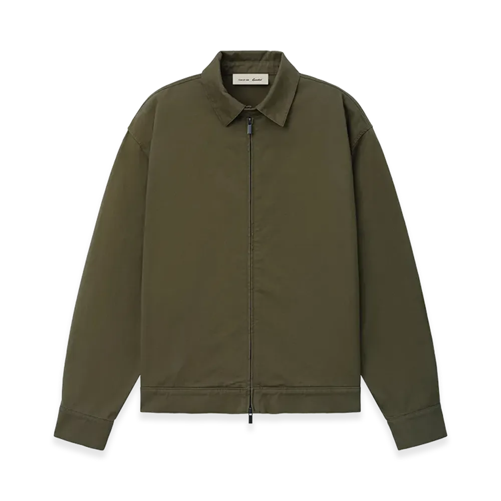 FEAR OF GOD ESSENTIALS Cotton Twill Work Jacket "Moss"