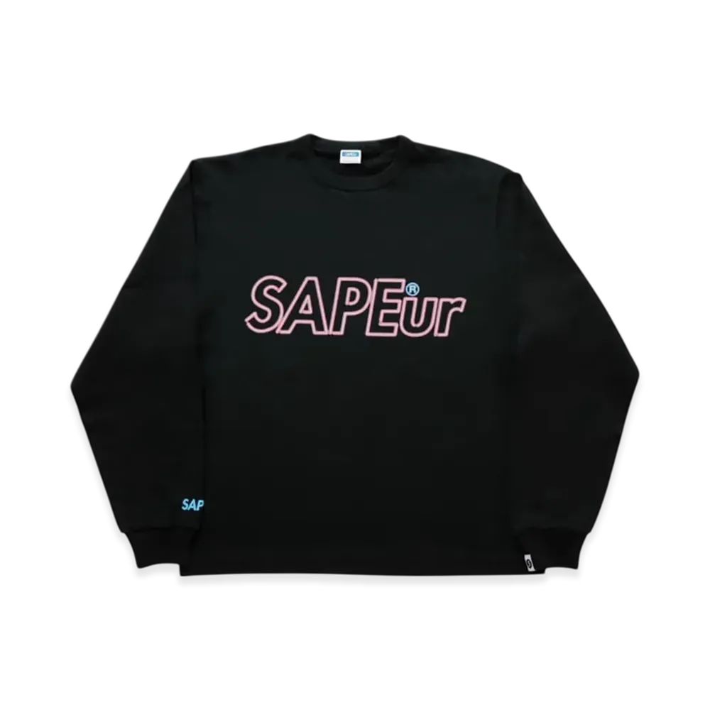 SAPEur Youth Neon Logo L/S Tee "Black"