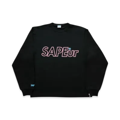 SAPEur Youth Neon Logo L/S Tee "Black"