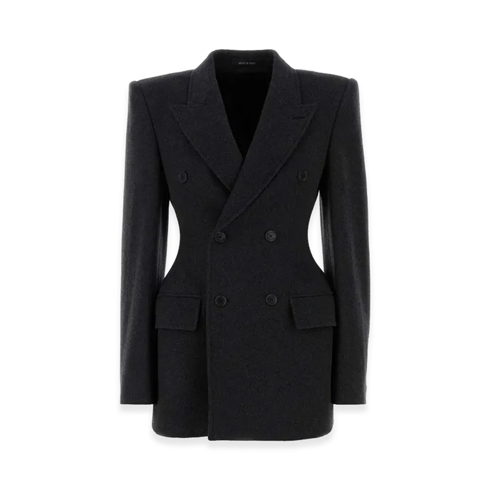 BALENCIAGA Women's Charcoal Cashmere Blend Blazer "Grey"