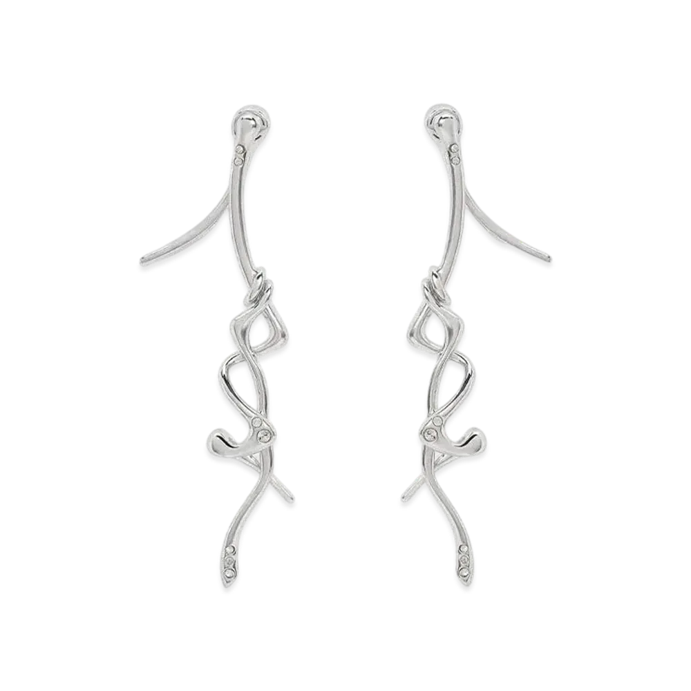 CHARLES & KEITH Sculpture Drop Earrings "Silver"