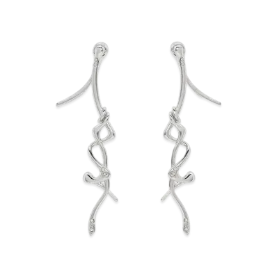 CHARLES & KEITH Sculpture Drop Earrings "Silver"