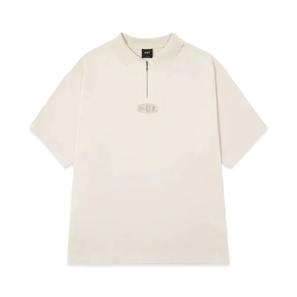 HUF Summer 24 Maximize Dyed Zip Polo "Ivory"