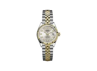 ROLEX Date-Just 28 Silver Dial 10P Diamonds 279173G