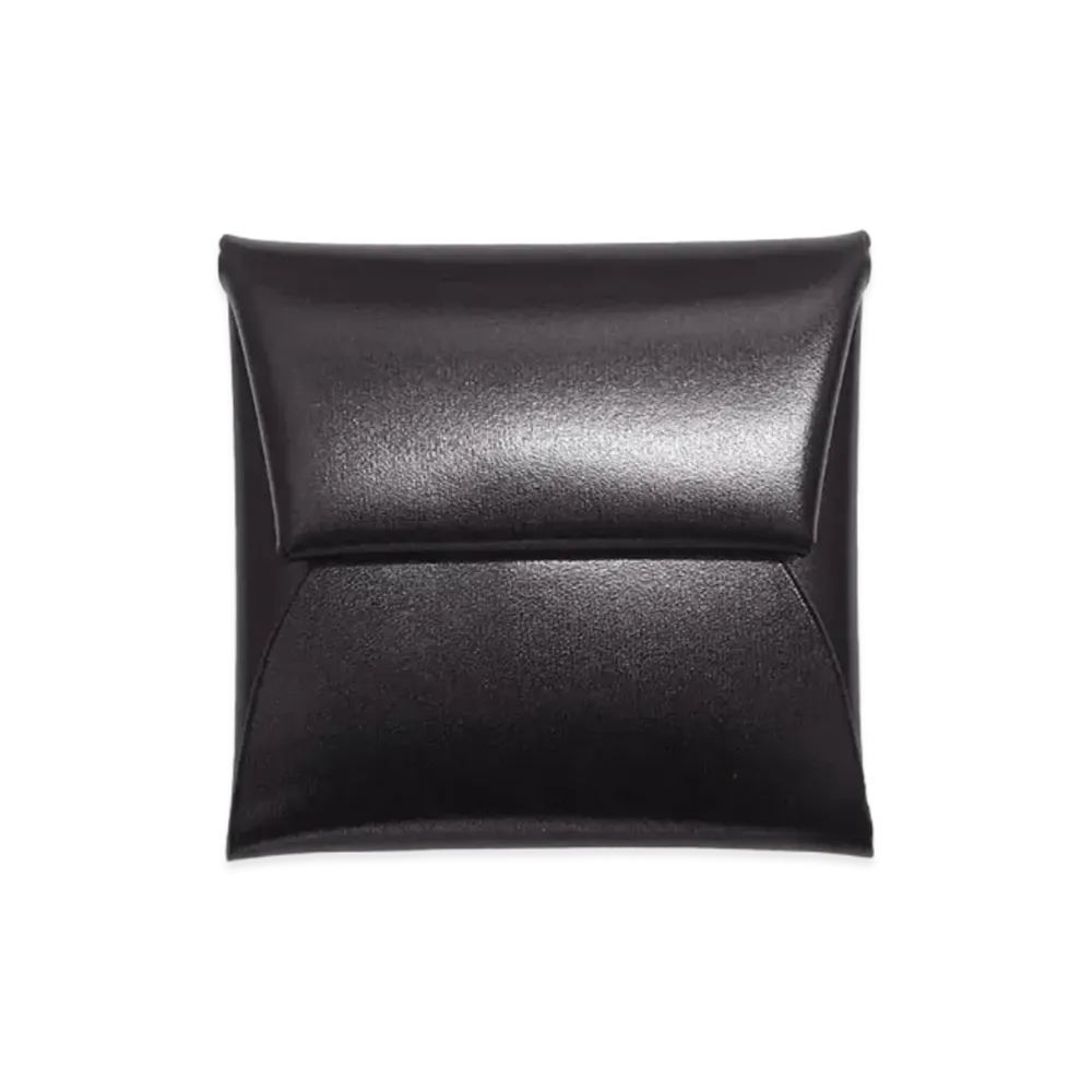 Hermes Bastia Coin Case Box Calf "Noir/Silver"