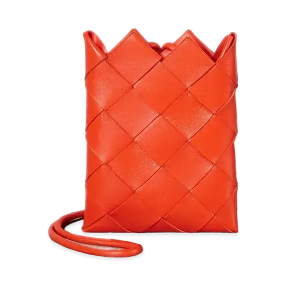Bottega Veneta Intrecciato Mini Pouch Shoulder Bag "Orange"
