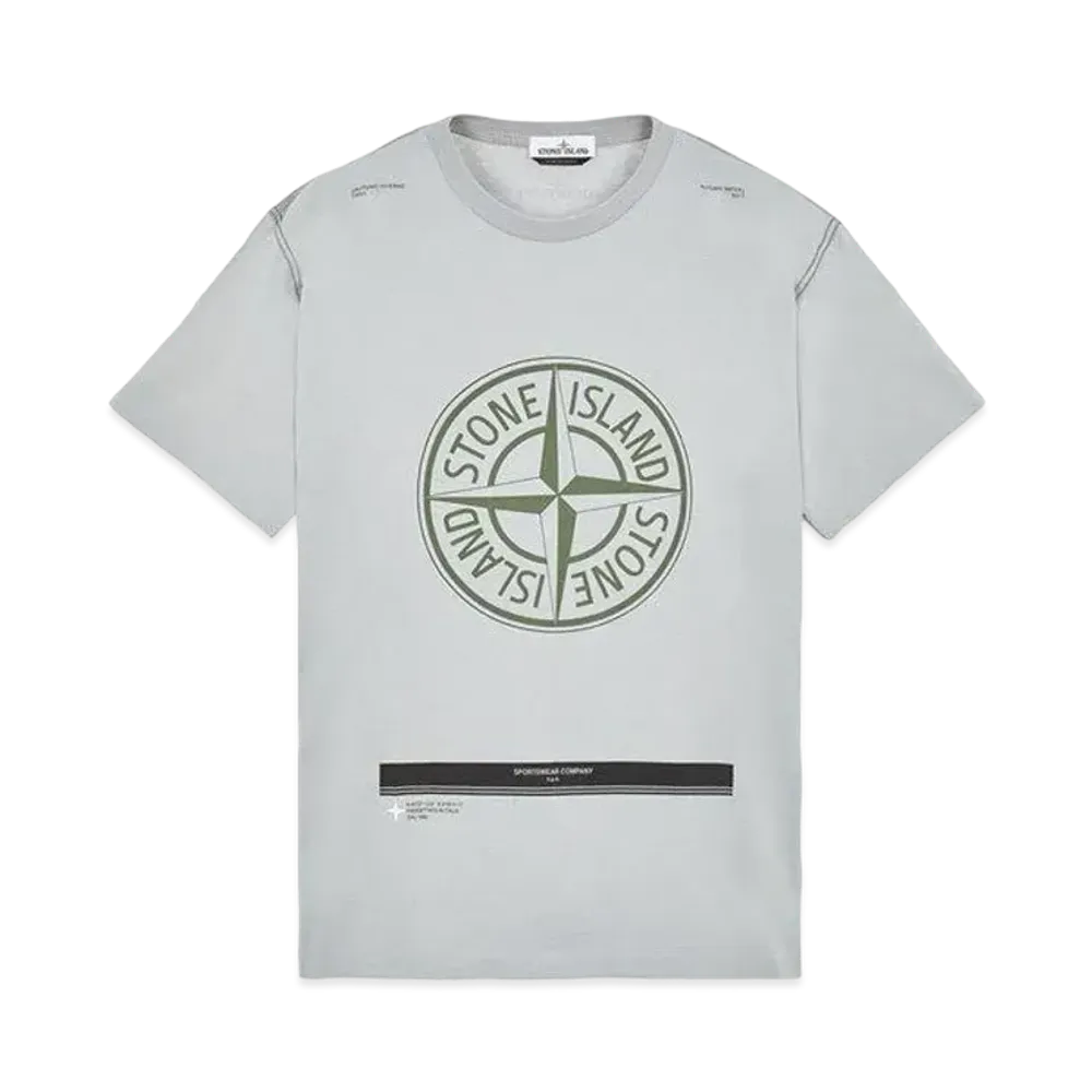 Stone Island 20892 COTTON JERSEY 'ULTRA INSTITUTIONAL ONE' PRINT_REGULAR FIT "Pearl Grey"