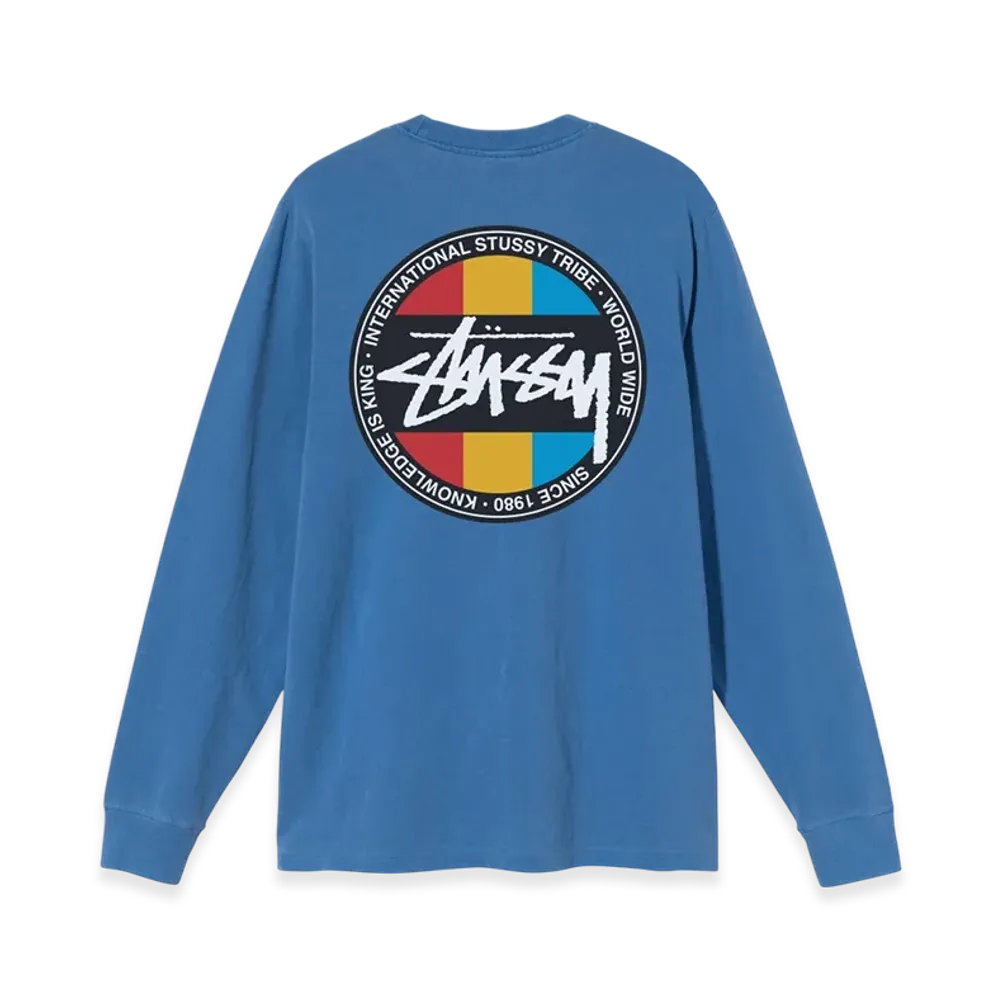 Stussy Classic Dot Dyed LS Tee "Blue"