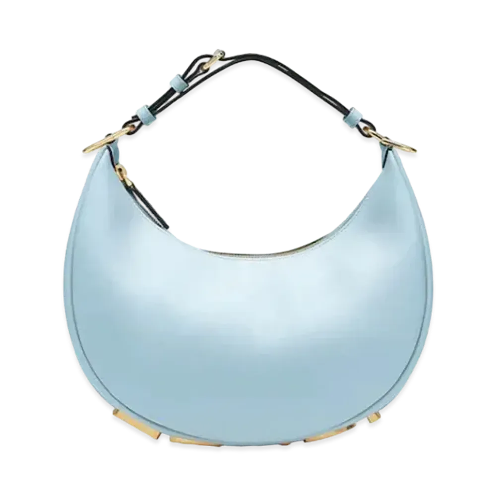 FENDI Fendigraphy Small Leather Bag "Light Blue"