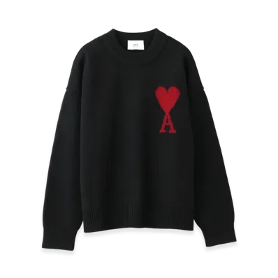 AMI PARIS De Coeur Sweater "Black/Red"