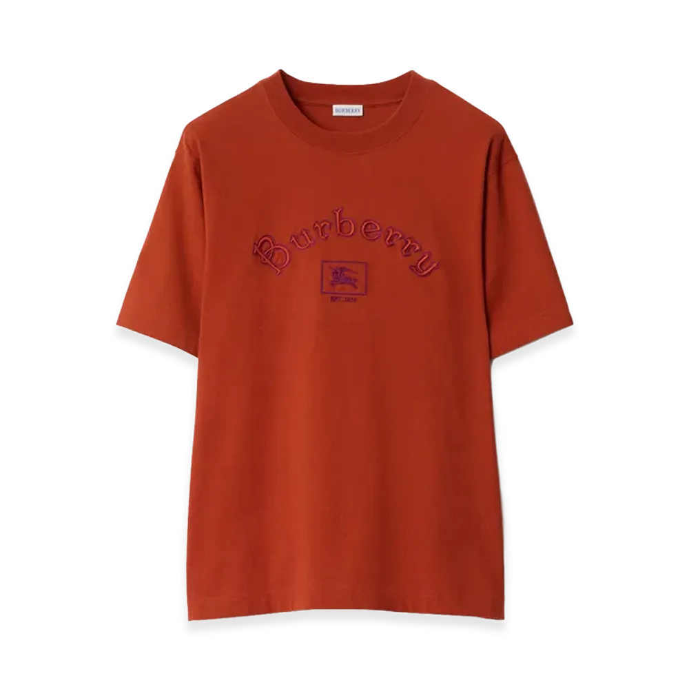 Burberry Gothic Logo Cotton Tee "Fire Orange"