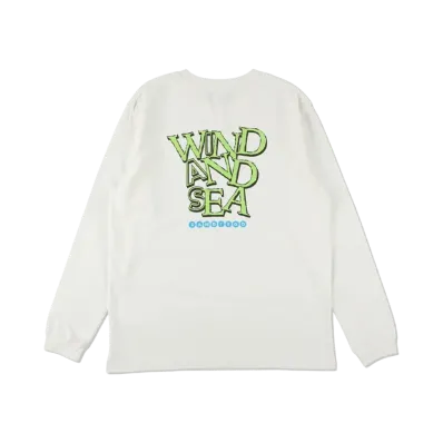 WIND AND SEA Printed Washed L/S Tee "White"