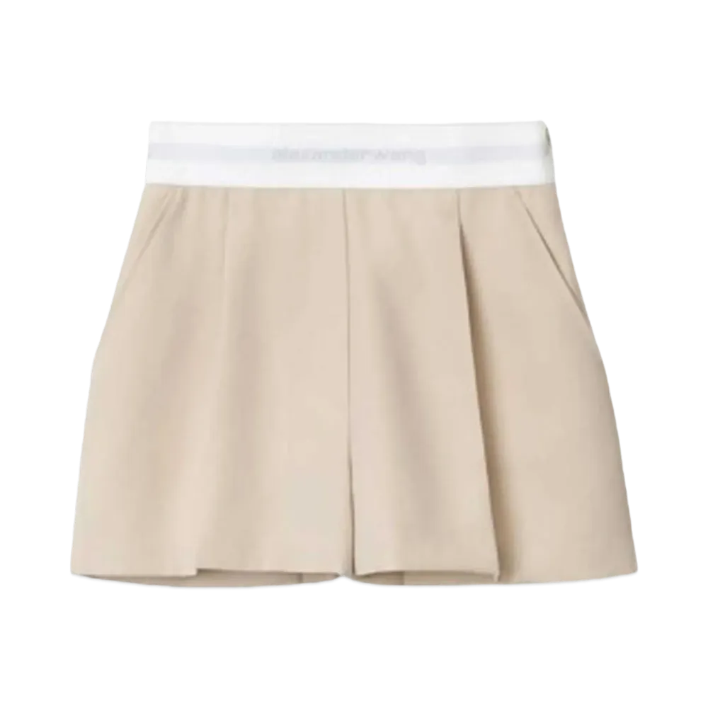 Alexander Wang Wool Tailoring Pleats Shorts "Feather"
