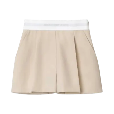 Alexander Wang Wool Tailoring Pleats Shorts "Feather"