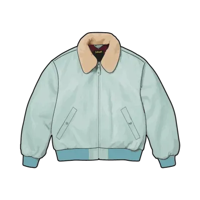 Supreme x Schott Shearling Collar Bomber Jacket "Light Blue"