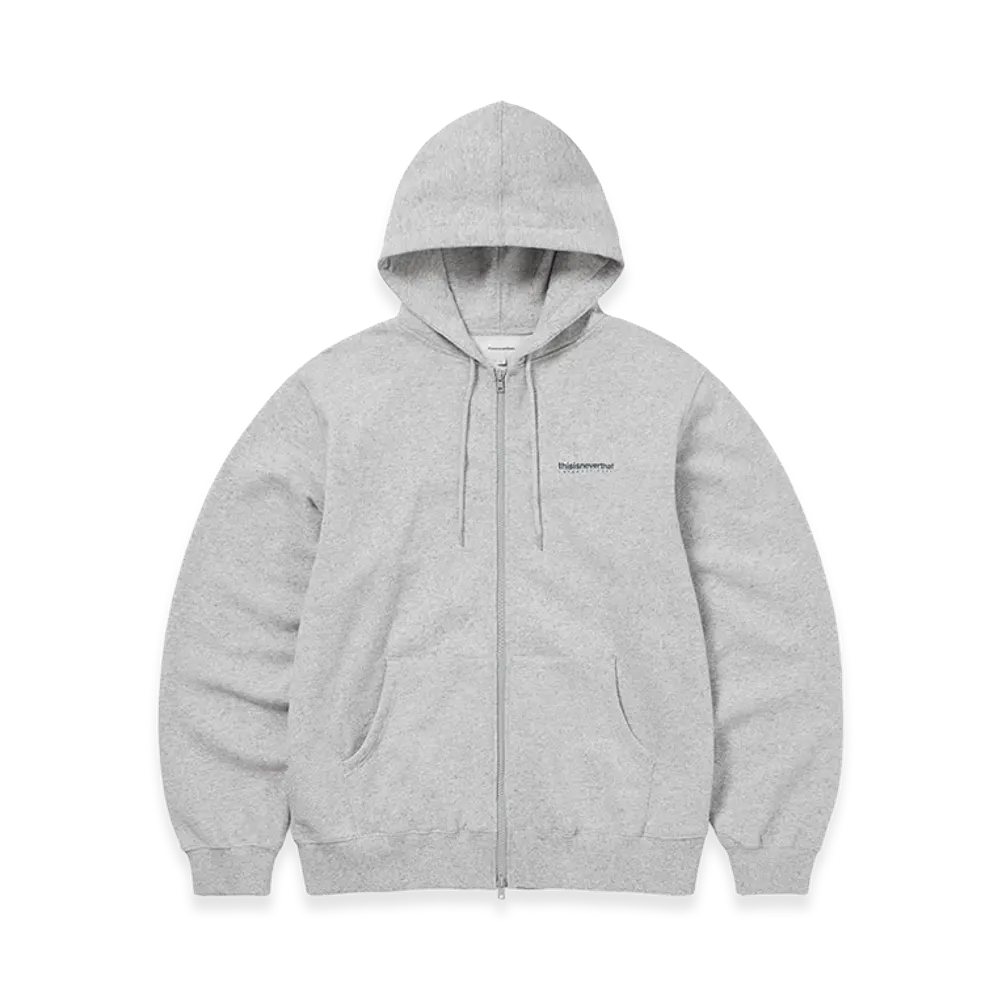 thisisneverthat INTL. Logo Zip Up Hoodie "Heather Grey"
